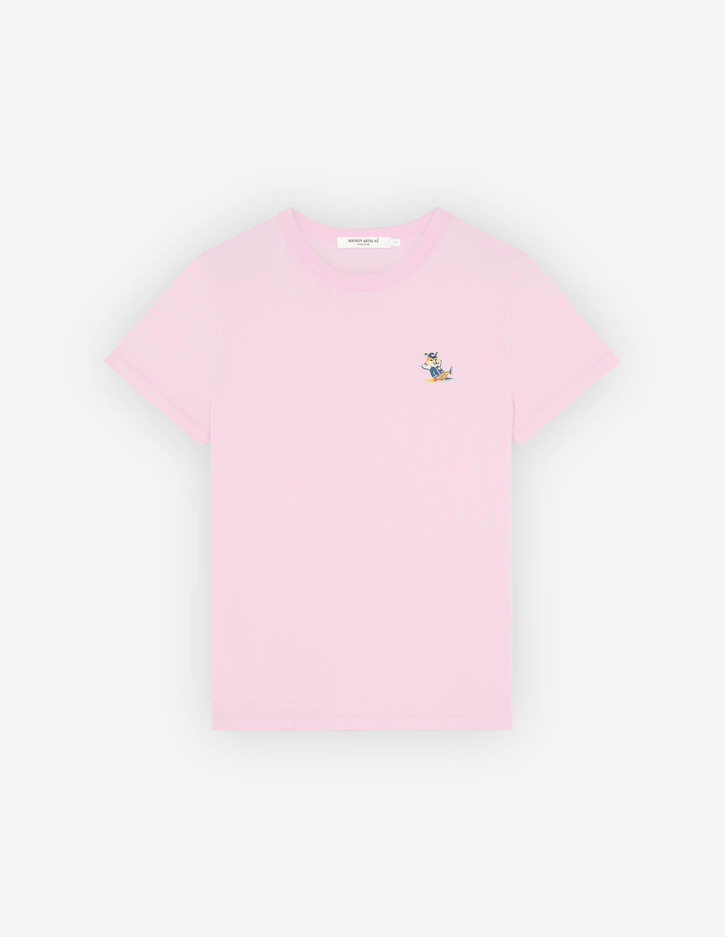Dressed fox patch t-shirt, Dusty Rose
