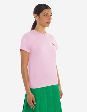 Dressed fox patch t-shirt, Dusty Rose