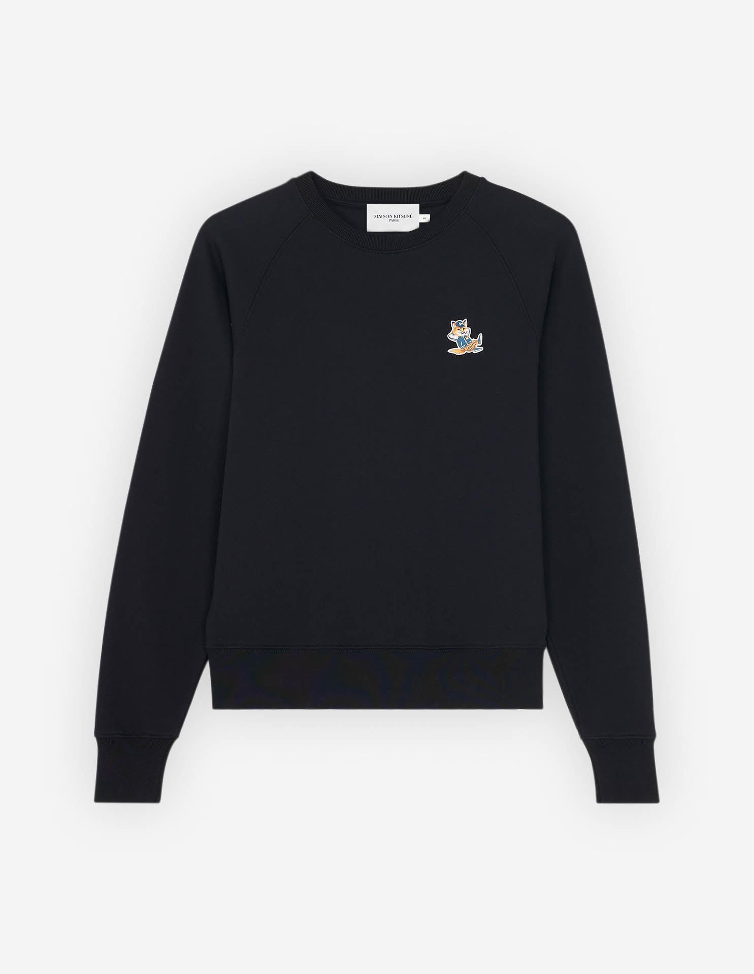 Dressed fox patch adjusted sweatshirt, black