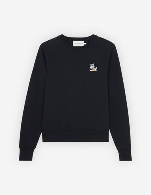 Dressed fox patch adjusted sweatshirt, black