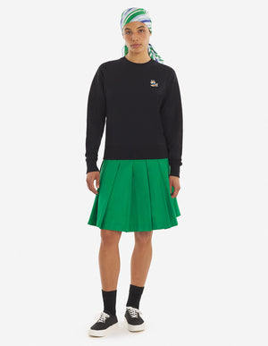Dressed fox patch adjusted sweatshirt, black