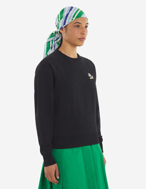 Dressed fox patch adjusted sweatshirt, black