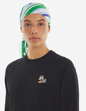 Dressed fox patch adjusted sweatshirt, black