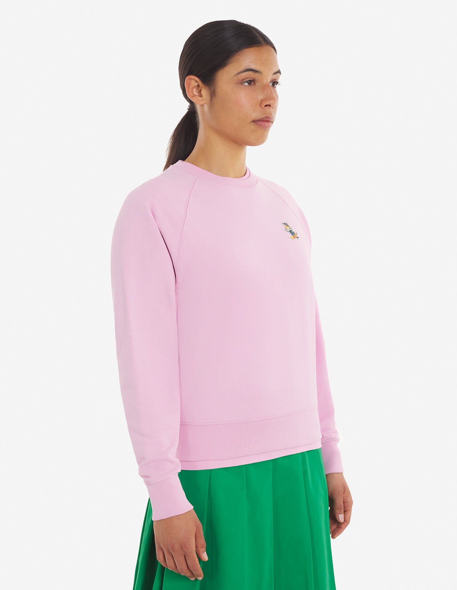 Dressed fox patch adjusted sweatshirt, Dusty Rose