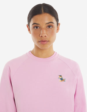 Dressed fox patch adjusted sweatshirt, Dusty Rose
